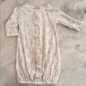 Kissy Kissy Newborn Convertible Gown – Giraffe Print, 100% Pima Cotton